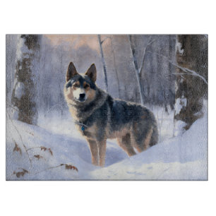 Planche À Découper Vallhund suédois Laisser neiger Noël