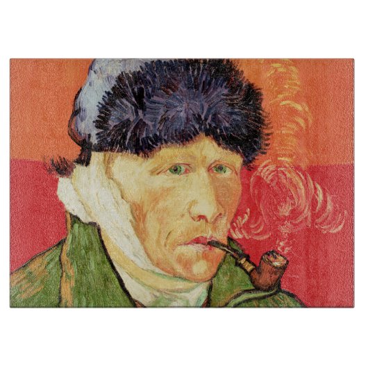 Planche À Découper Van Gogh - Autoportrait avec oreille et tuyau en b (Devant)