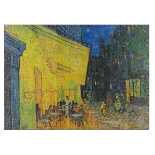 Planche À Découper Van Gogh Café Terrasse Rue Française Scène (Devant)