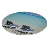 Planche À Découper Varadero, Cuba. Sable Et Transats (Coin)