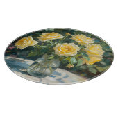 Planche À Découper Vase de roses jaunes Impressionnisme (Coin)