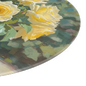Planche À Découper Vase de roses jaunes Impressionnisme (Coin)