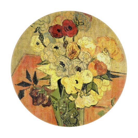 Planche À Découper Vase japonaise, Rose, Anémones par Vincent van Gog (Devant)