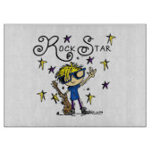 Planche À Découper Vedette du rock blonde de garçon (Devant)