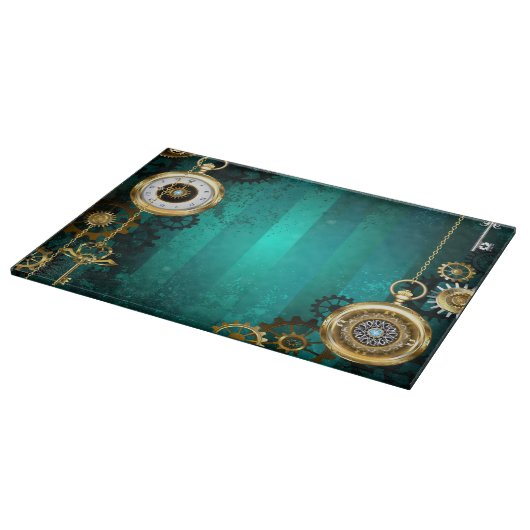 Planche À Découper Veille bijoux Steampunk sur un Arrière - plan vert (Coin)