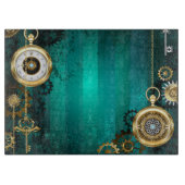 Planche À Découper Veille bijoux Steampunk sur un Arrière - plan vert (Devant)