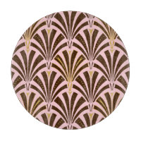 Ventilateur Art déco motif - chocolat rose