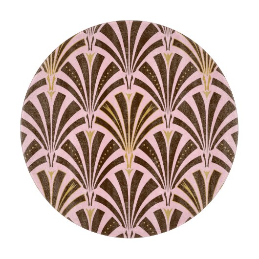 Planche À Découper Ventilateur Art déco motif - chocolat rose (Devant)