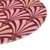 Planche À Découper Ventilateur Art déco motif - rose et marron (Coin)
