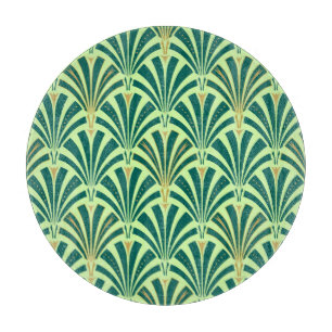 Planche À Découper Ventilateur Art Déco motif - vert pin et menthe