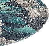 Planche À Découper Ventilateurs vintages Art Nouveau Bleu Argent (Coin)