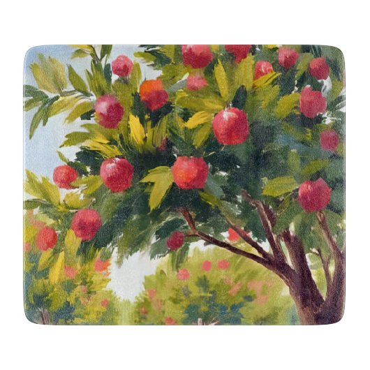 Planche À Découper Verger d'automne à l'aquarelle (Devant)