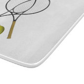 Planche À Découper Verre à thème de tennis en double (Coin)