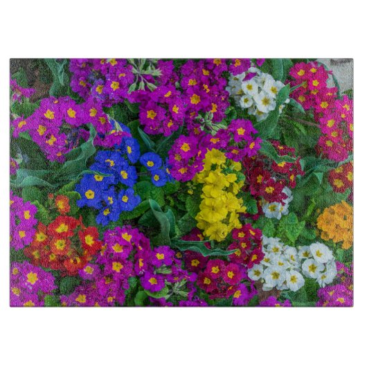 Planche À Découper Verre coloré des primroses (Devant)