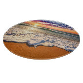 Planche À Découper Verre couché de soleil sur la plage (Coin)