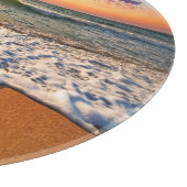 Planche À Découper Verre couché de soleil sur la plage (Coin)