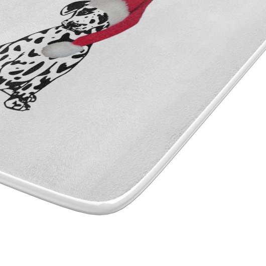 Planche À Découper Verre dalmate de Noël (Coin)