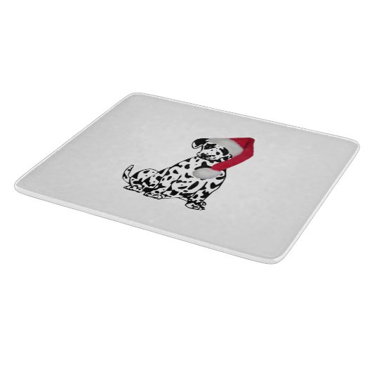 Planche À Découper Verre dalmate de Noël (Coin)