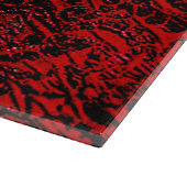 Planche À Découper Verre de conception de tissu de fleurs rouges (Coin)