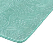 Planche À Découper Verre de fleurs vert à la menthe (Coin)