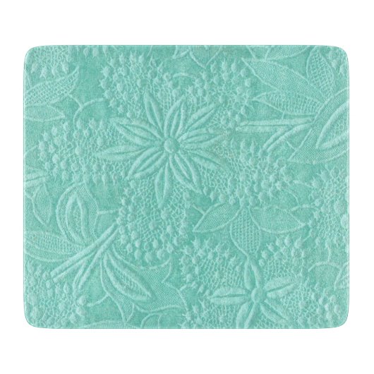 Planche À Découper Verre de fleurs vert à la menthe (Devant)