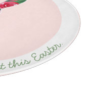 Planche À Découper Verre de lapin de Pâques fleuri personnalisé (Coin)