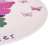 Planche À Découper Verre Fleur Violet Vert Papillon Rose Doodle (Coin)