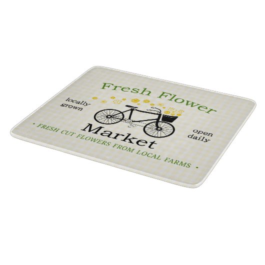 Planche À Découper Verre frais du marché aux fleurs (Coin)