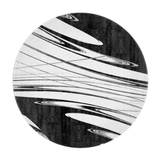 Planche À Découper Verre Moderne Noir et Blanc (Devant)