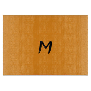 Planche À Découper Verre Monogramme d'action de grâce Citrouille chau