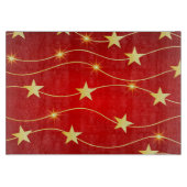 Planche À Découper Verre Motif rouge rubis orné étoile (Devant)