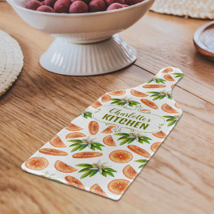 Planche À Découper Verre Personnalisé Orange Aquarelle, Cuisine