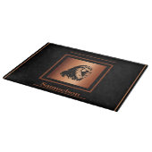 Planche À Découper Verre personnalisé orné de cuivre Lion (Coin)