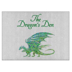 Planche À Découper Verre personnel Extraordinaire Mosaic Green Dragon
