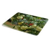 Planche À Découper Verre photographique Tomates et fleurs (Coin)