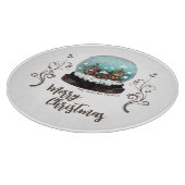 Planche À Découper Verre Snowball Village d'hiver Foliing Noël (Coin)