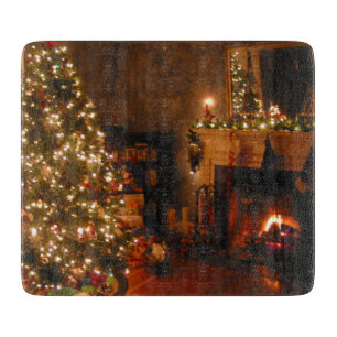 Planche À Découper Verre traditionnel de Noël