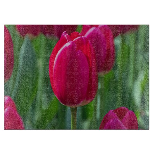 Planche À Découper Verre tulipe rose (Devant)