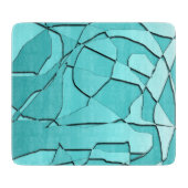 Planche À Découper Verre turquoise en verre cassé (Devant)