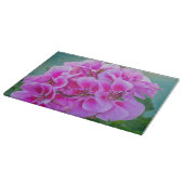 Planche À Découper Verres de géraniums roses (Coin)