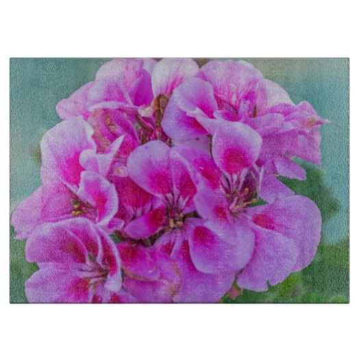 Planche À Découper Verres de géraniums roses (Devant)