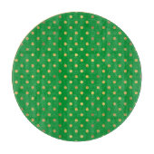 Planche À Découper Vert avec points de Parties scintillant or (Devant)