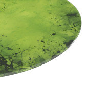 Planche À Découper Vert Citron Grunge avec Accents Noirs (Coin)