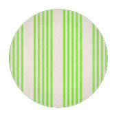 Planche À Découper Vert citron vert et beige cinq rayures motif (Devant)