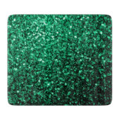 Planche À Découper Vert émeraude paillettes scintillantes (Devant)