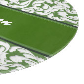 Planche À Découper Vert-foncé avec les remous blancs personnalisés (Coin)