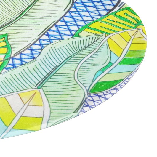 Planche À Découper Vert Jaune mignon Moderne Tropical Boho Feuille (Coin)