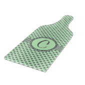 Planche À Découper Vert menthe avec Pois gris-Monogramme STaylor (Coin)