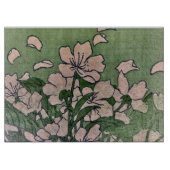 Planche à découper verte Fleur Rose (Devant)