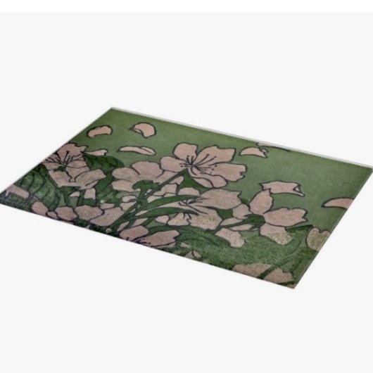Planche à découper verte Fleur Rose